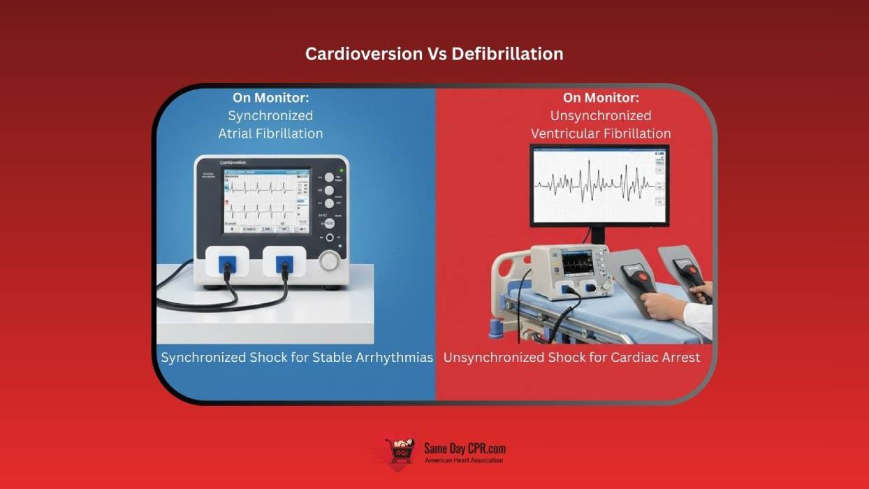 cardioversion vs defibrillation