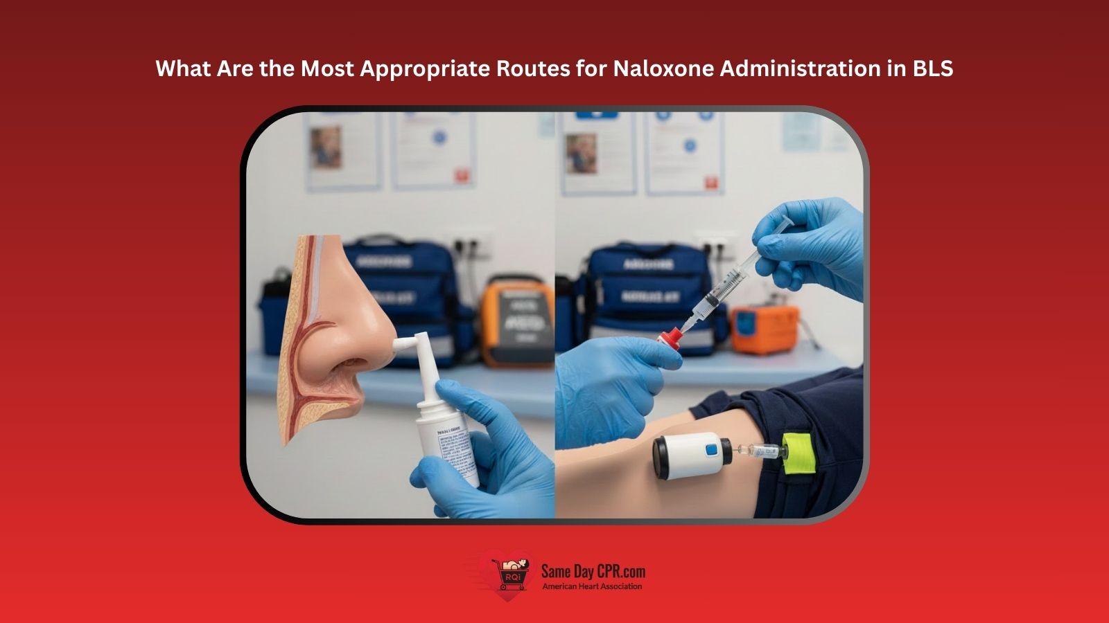 what are the most appropriate routes for naloxone administration in bls