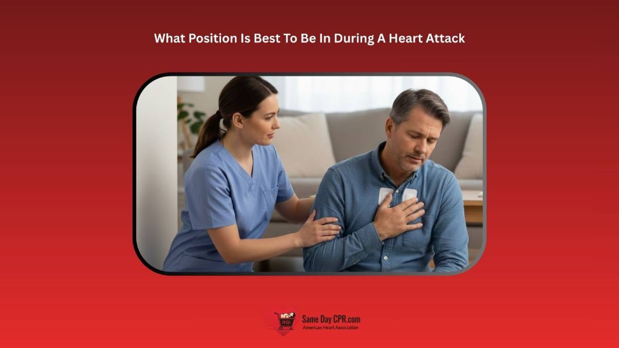 what position is best to be in during a heart attack