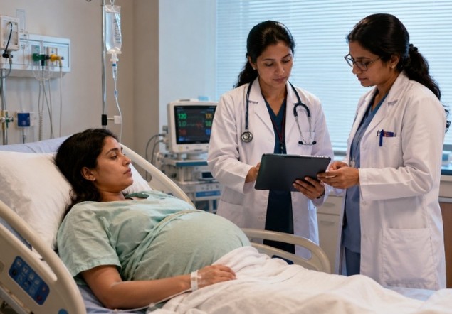 pregnant patient in hospital care