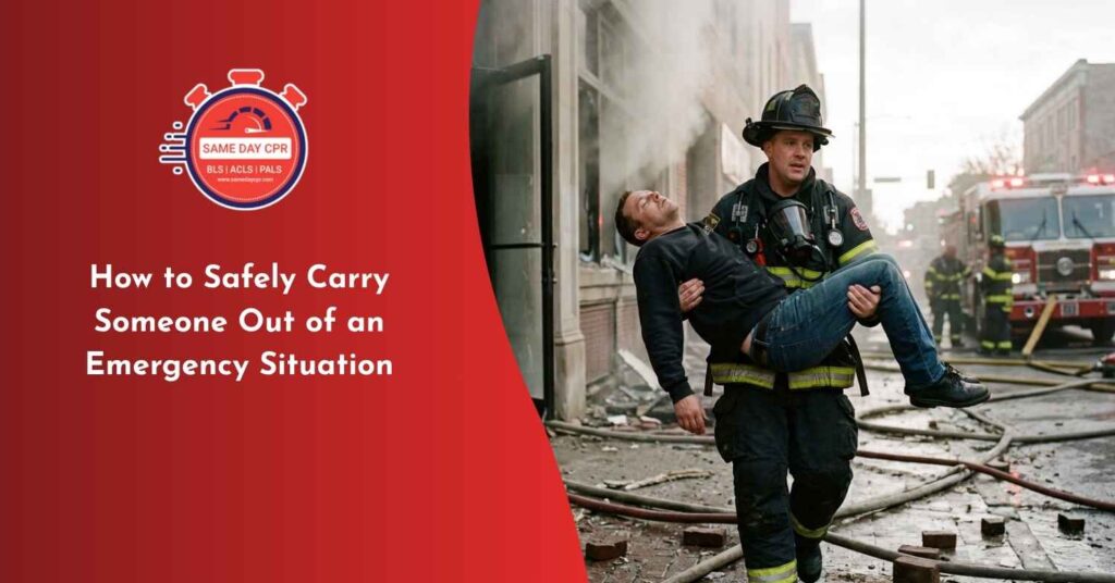 how to safely carry someone out of an emergency situation